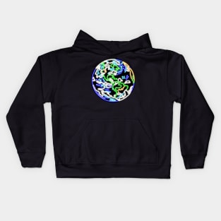 Electric Solar System Neon Earth Kids Hoodie